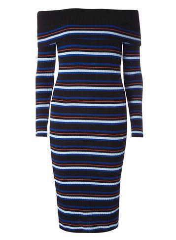 Dorothy Perkins Multi Coloured Stripe Bardot Dress