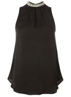 Dorothy Perkins Black Satin Long Line Top