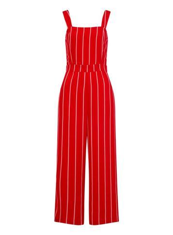 Dorothy Perkins *girls On Film Red Pinstripe Jumpsuit