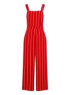 Dorothy Perkins *girls On Film Red Pinstripe Jumpsuit