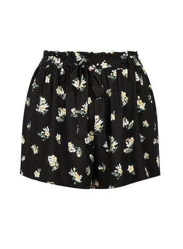 Dorothy Perkins *dp Curve Black Ditsy Print Tie Waist Shorts