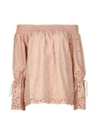 Dorothy Perkins Blush Broderie Bardot Top