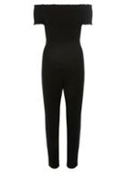 Dorothy Perkins Black Shirred Bardot Jersey Jumpsuit