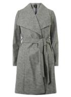 Dorothy Perkins Grey Belted Wrap Coat