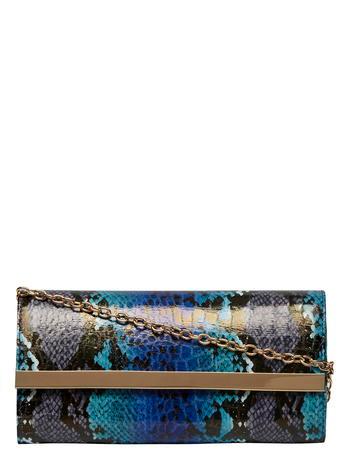 Dorothy Perkins Natural Snake Clutch Bag