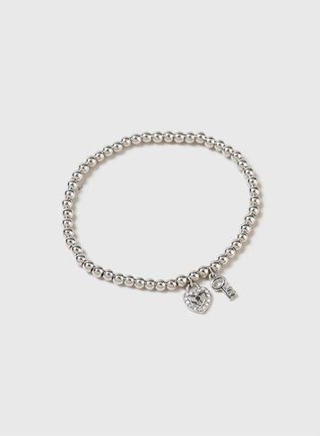 Dorothy Perkins Heart And Key Bead Bracelet