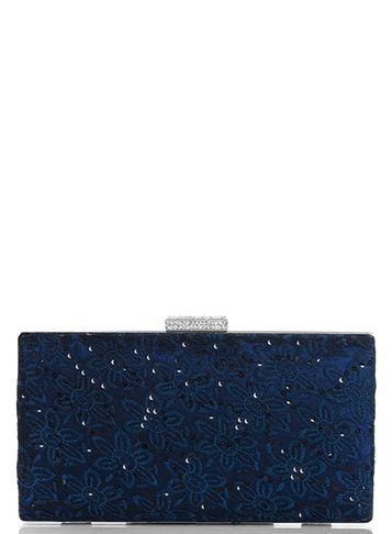 Dorothy Perkins *quiz Navy Lace Sequin Clutch Bag