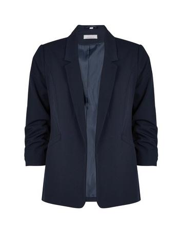 Dorothy Perkins Petite Navy Ruched Sleeve Jacket