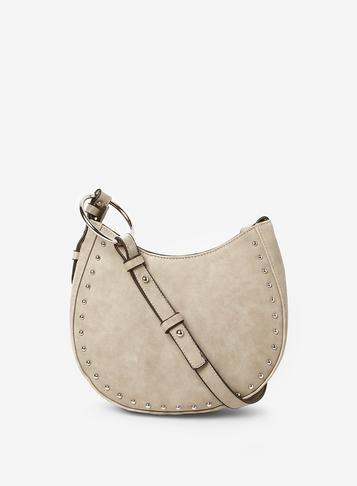Dorothy Perkins Grey Studded Hoop Saddle Cross Body Bag