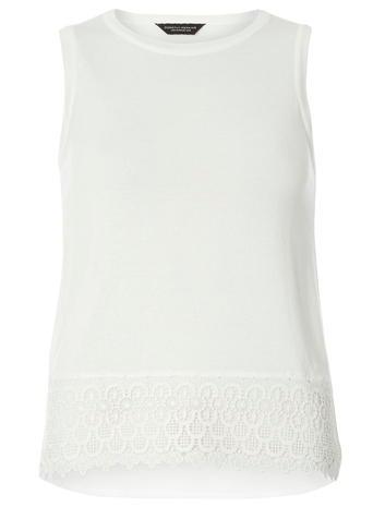 Dorothy Perkins Ivory Chiffon Hem Shell Top