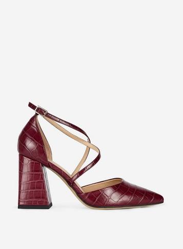 Dorothy Perkins Wide Fit Burgundy Daria Court Shoes
