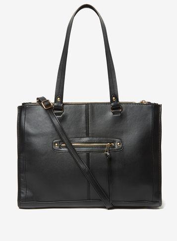 Dorothy Perkins Black Oversized Zip Front Tote Bag