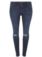 Dorothy Perkins Dp Curve Indigo Skinny Fit Ripped Jeans