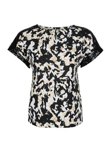 Dorothy Perkins Petite Multi Coloured Camouflage Print Sequin Trim T-shirt