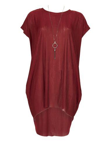 Dorothy Perkins *blue Vanilla Wine Oversize Top With Necklace