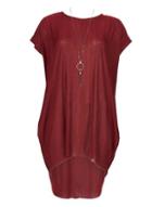 Dorothy Perkins *blue Vanilla Wine Oversize Top With Necklace
