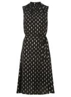 Dorothy Perkins Black Monochrome High Neck Foil Midi Fit And Flare Dress
