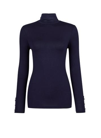 Dorothy Perkins Navy Plain Roll Neck Top