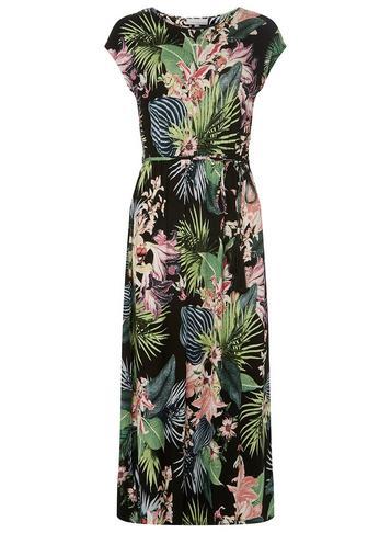 Dorothy Perkins Petite Black Topical Maxi Dress