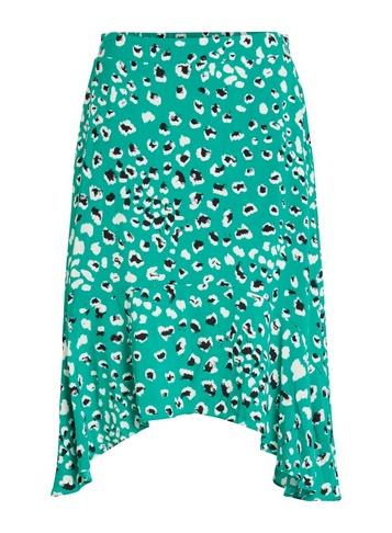 *vila Green Animal Print Hanky Skirt