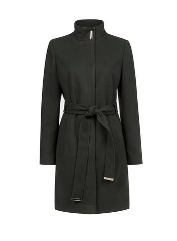 Dorothy Perkins Khaki Funnel Wrap Belted Coat