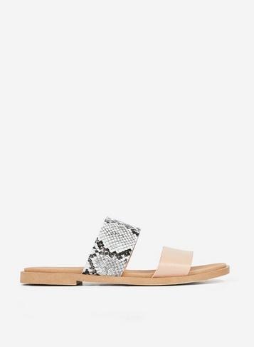 Dorothy Perkins Nude Snake Print Frank Comfort Sandals