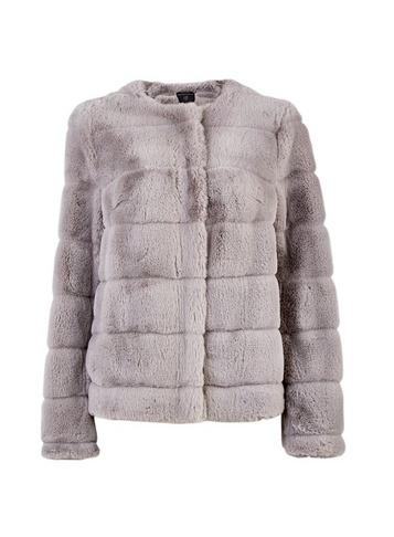 Dorothy Perkins Grey Short Faux Fur Jacket
