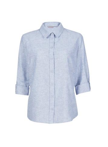 Dorothy Perkins Petite Chambray Linen Blend Shirt