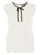 Dorothy Perkins Ivory Lace Tie Neck Top