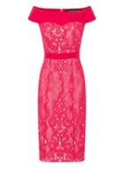 Dorothy Perkins *little Mistress Cherry Lace Mini Dress