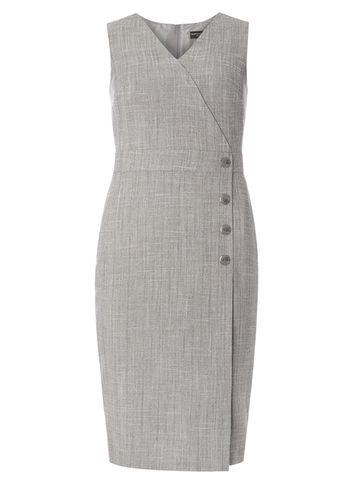 Dorothy Perkins Grey Herringbone Button Dress