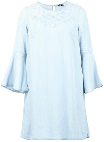 Dorothy Perkins *izabel London Blue Embroidered Smock Dress