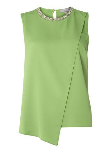 Dorothy Perkins Petite Green Embellished Top