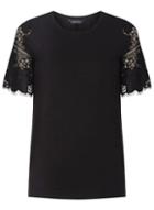 Dorothy Perkins Black Lace Sleeve T-shirt