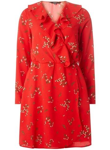 *vero Moda Red Print Wrap Dress