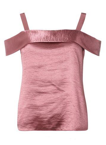 Dorothy Perkins Pink Satin Cold Shoulder Top