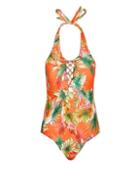 Dorothy Perkins *dp Beach Orange Tropical Print Swimsuit