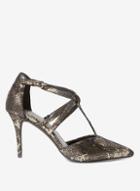 Dorothy Perkins Gold Snake Gloss Court Shoes