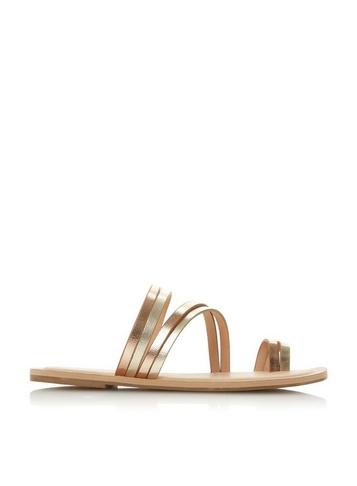 *head Over Heels By Dune Gold Lane Ladies Flat Sandals