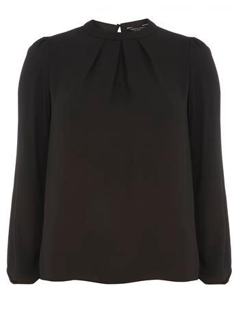 Dorothy Perkins Black High Neck Pleat Top