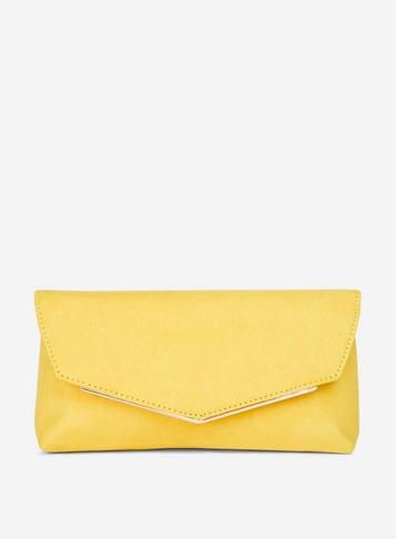 Dorothy Perkins Yellow Metal Bar Clutch Bag