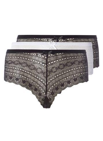 Dorothy Perkins *3 Pack Black And White French Knickers