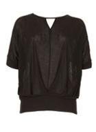 Dorothy Perkins *blue Vanilla Black Spot Back Pleat Top
