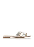 *head Over Heels By Dune Silver 'lucien' Ladies Flat Sandals