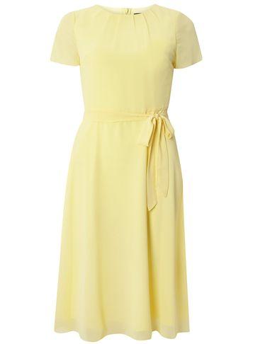 Dorothy Perkins Yellow Chiffon Fit And Flare Dress