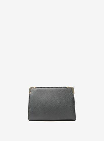 Dorothy Perkins Black Metal Corner Boxy Clutch Bag