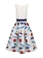 Dorothy Perkins *chi Chi London Digital Floral Print Midi Skater Dress