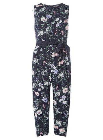 Dorothy Perkins Petite Navy Floral Print Jumpsuit