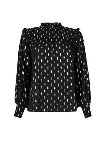 Dorothy Perkins Gold And Black Foil Print Top