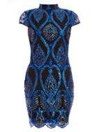 *quiz Black Embroidered Beaded Dress